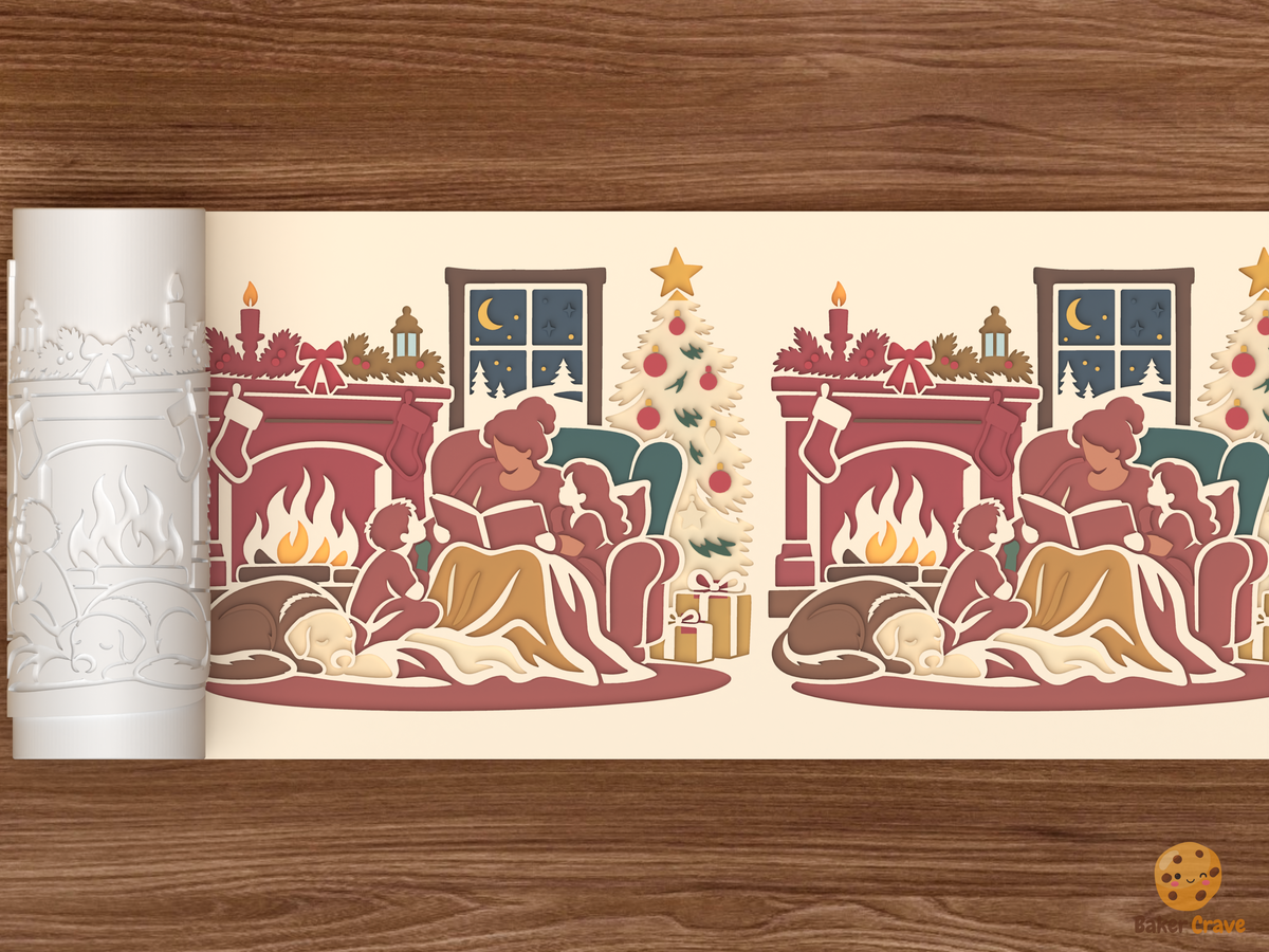 Christmas Eve Hearth Storytime Textured Roller