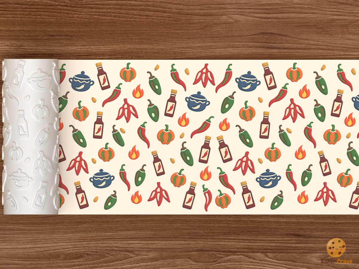 Chili Peppers Hot Sauce Textured Roller