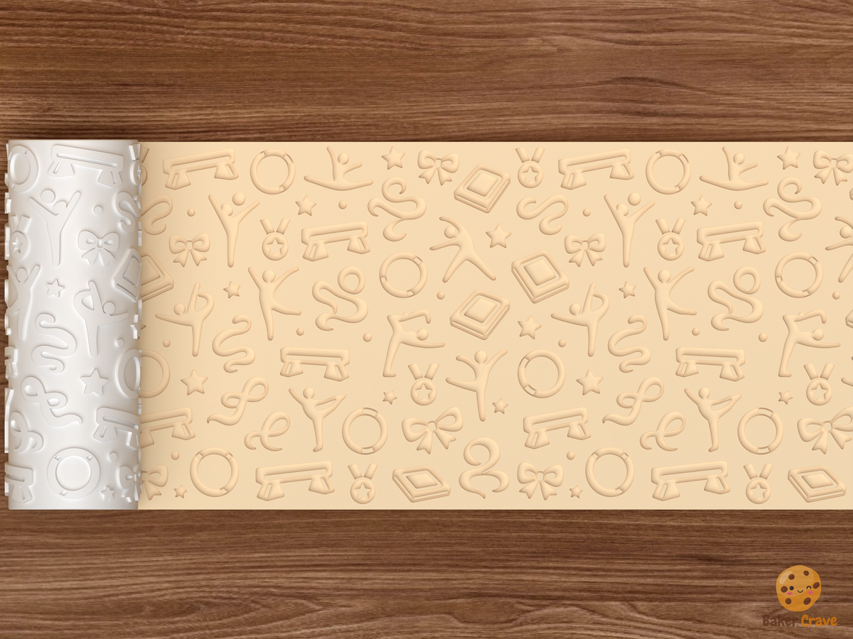 Gymnastics Stars Textured Roller STL File