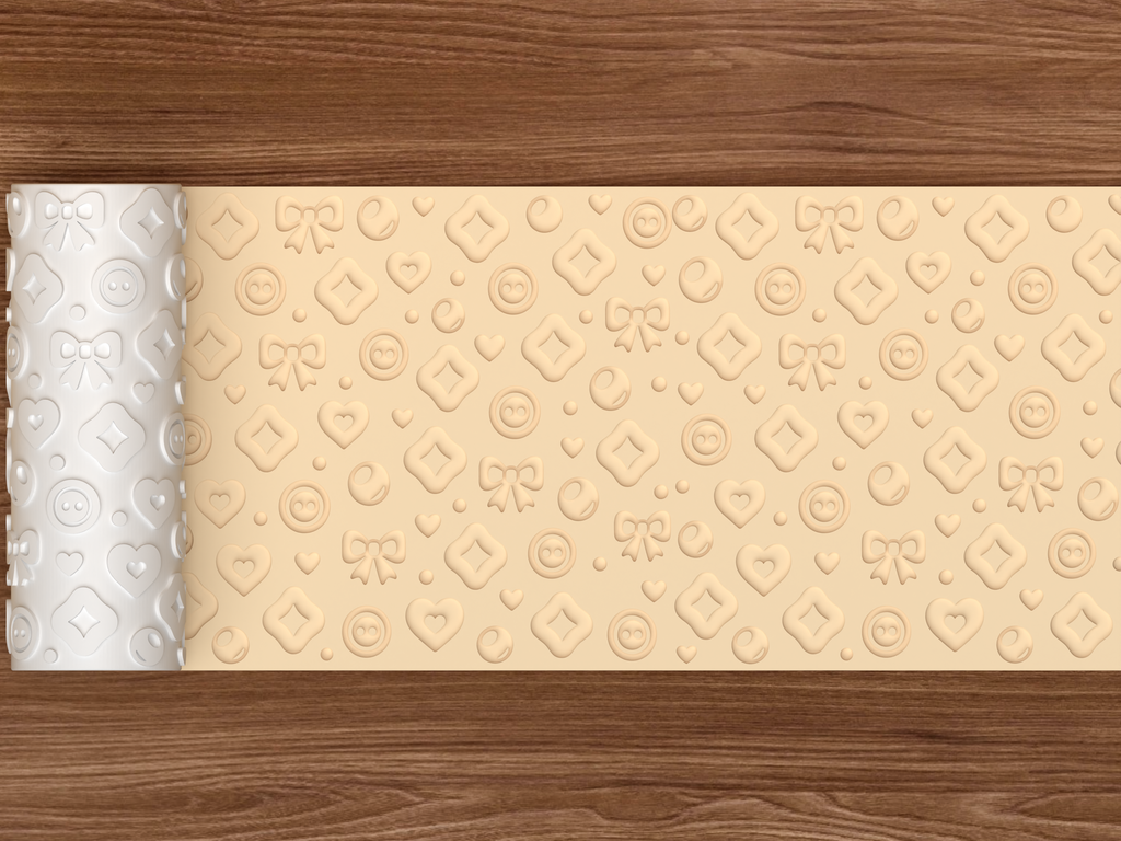 Sewing Craft Textured Roller STL File - 02 wide shot deboss