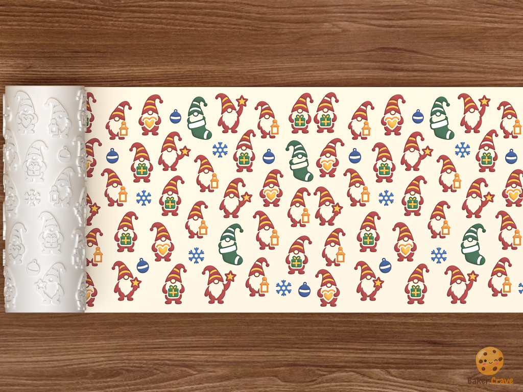 Holiday Gnome Friends Textured Roller STL File