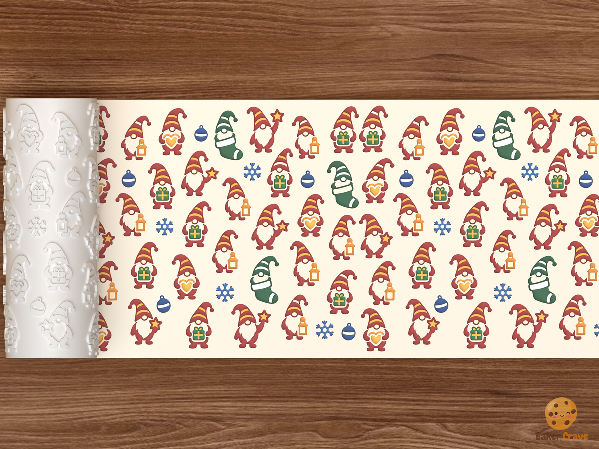 Holiday Gnome Friends Textured Roller STL File