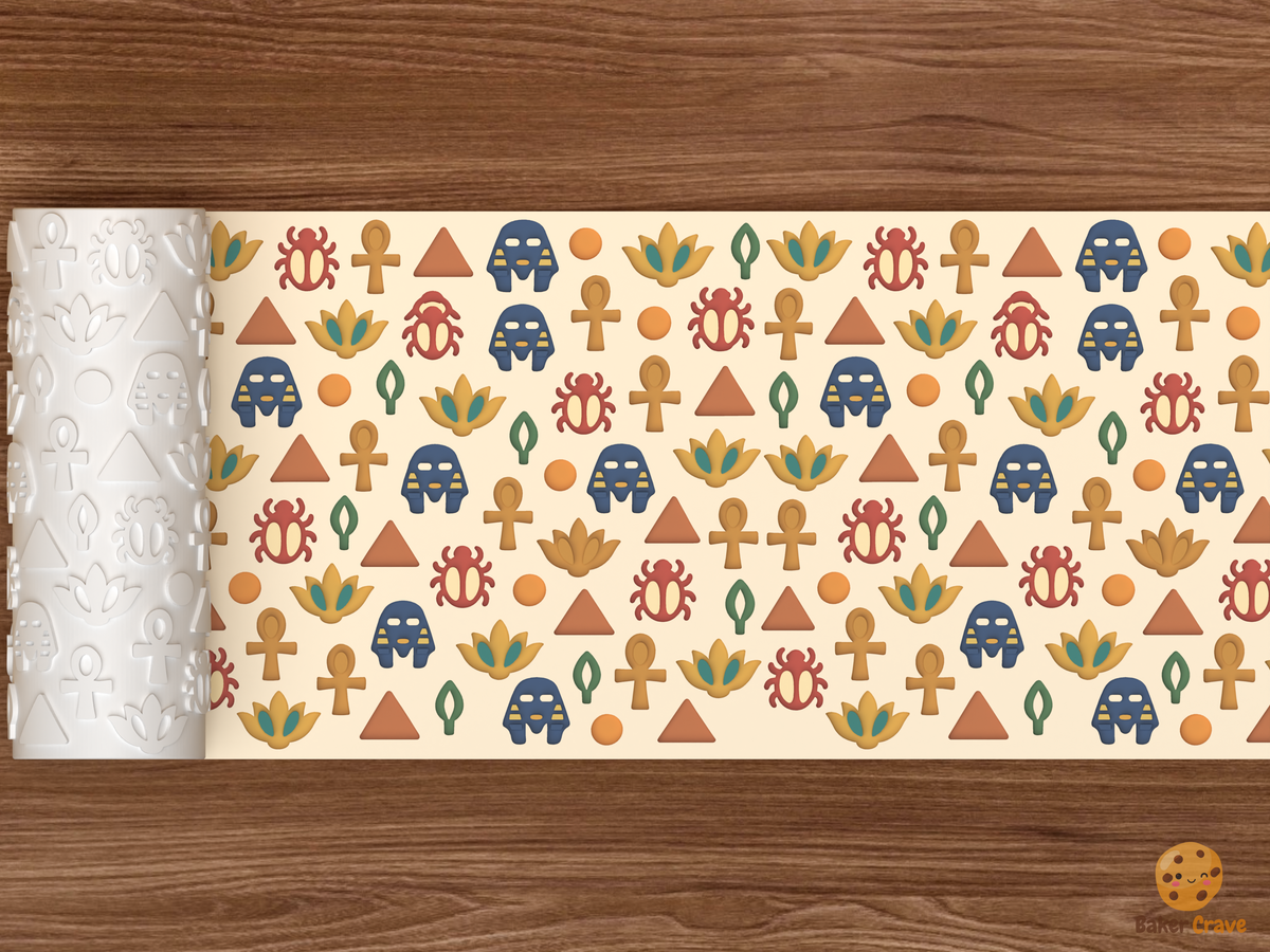 Ancient Egyptian Symbols Textured Roller