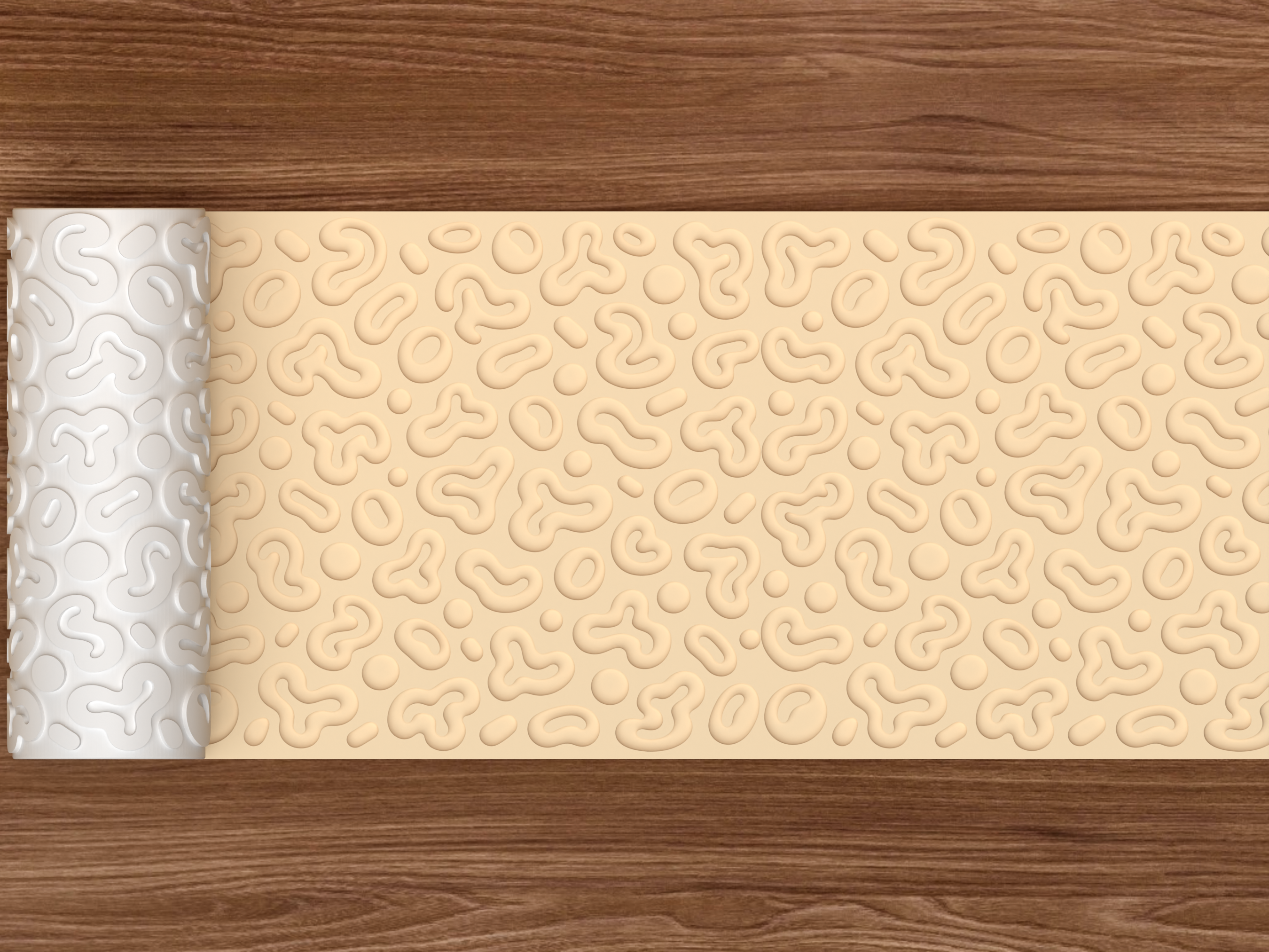 Abstract Amoeba Blob Textured Roller STL File - 02 wide shot deboss