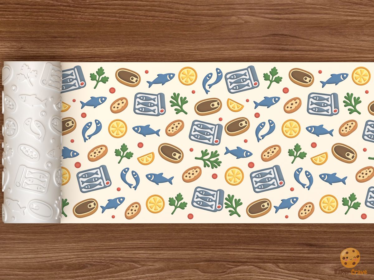 Tinned Fish Sardine Party Textured Roller