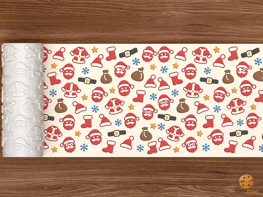 Santa Claus Faces Suit Textured Roller STL File