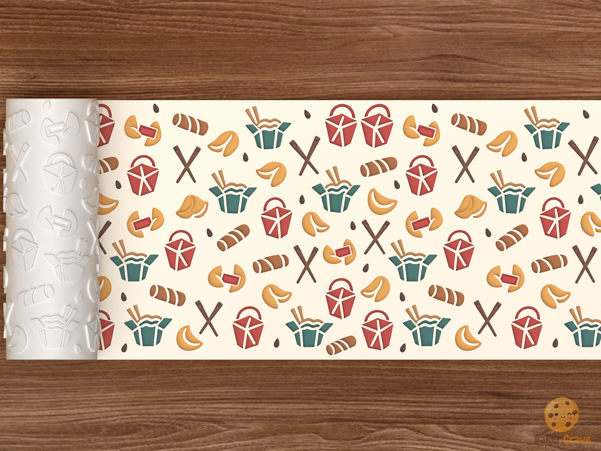 Chinese Takeout Fortune Cookies Textured Roller