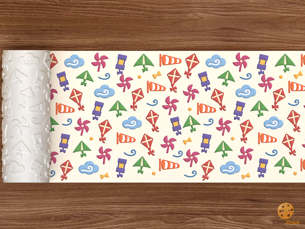 Kites Pinwheels Windy Day Textured Roller STL File