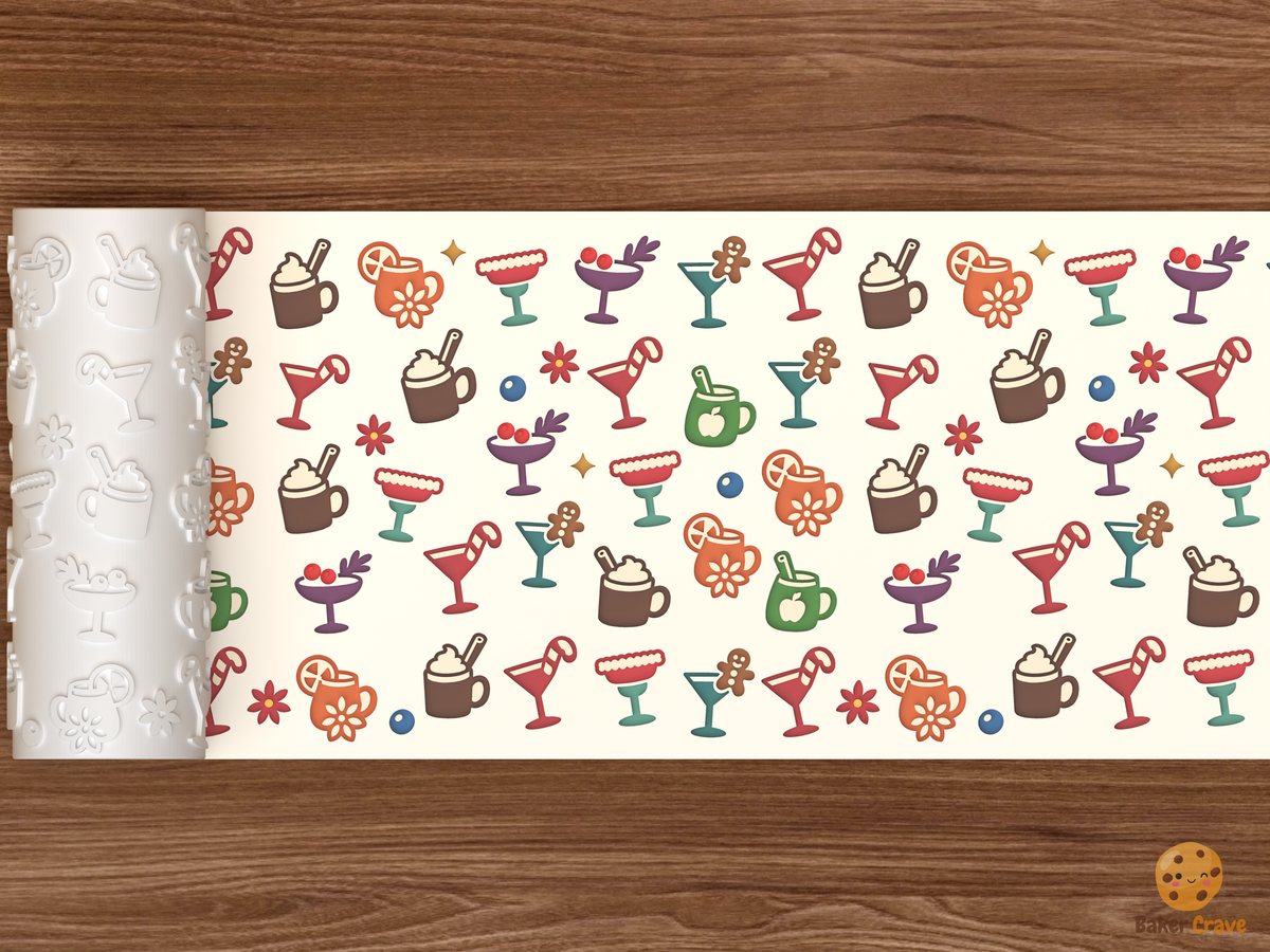Christmas Cocktails Festive Holiday Drinks Textured Roller