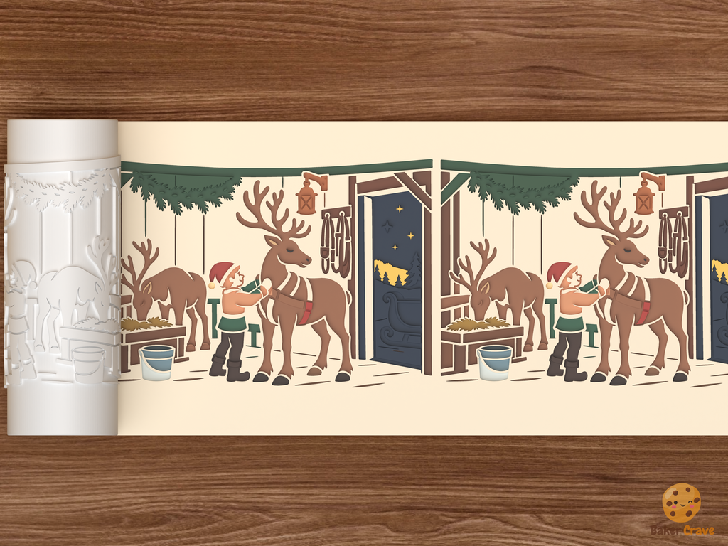 Reindeer Stable Prep Night Textured Roller STL File