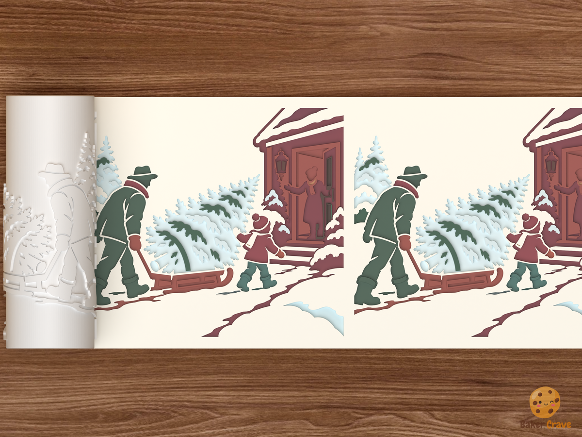 Bringing Home the Christmas Tree Textured Roller