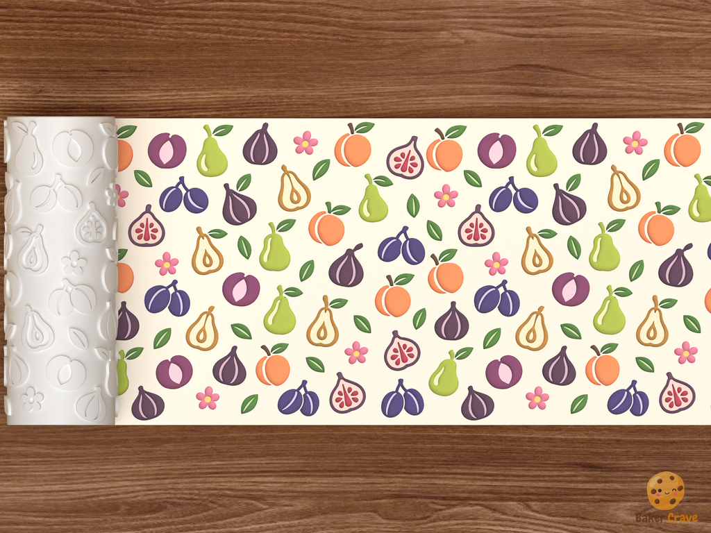 Orchard Peaches Pears Figs Textured Roller STL File
