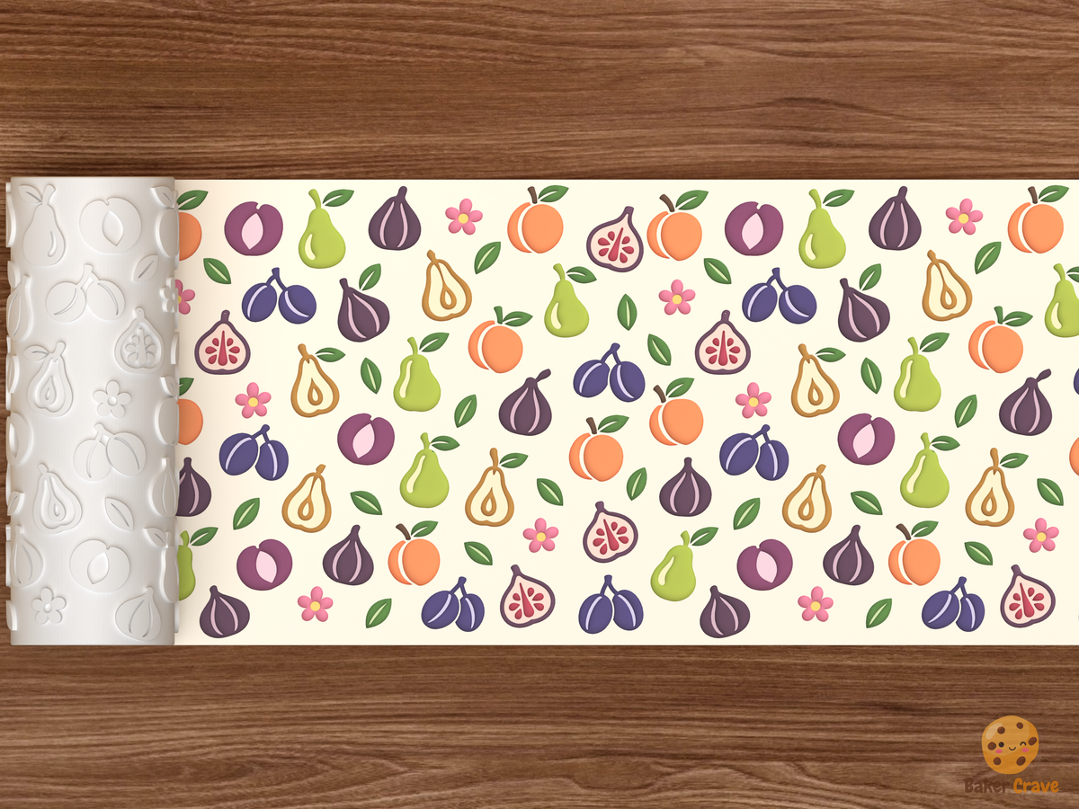 Orchard Peaches Pears Figs Textured Roller
