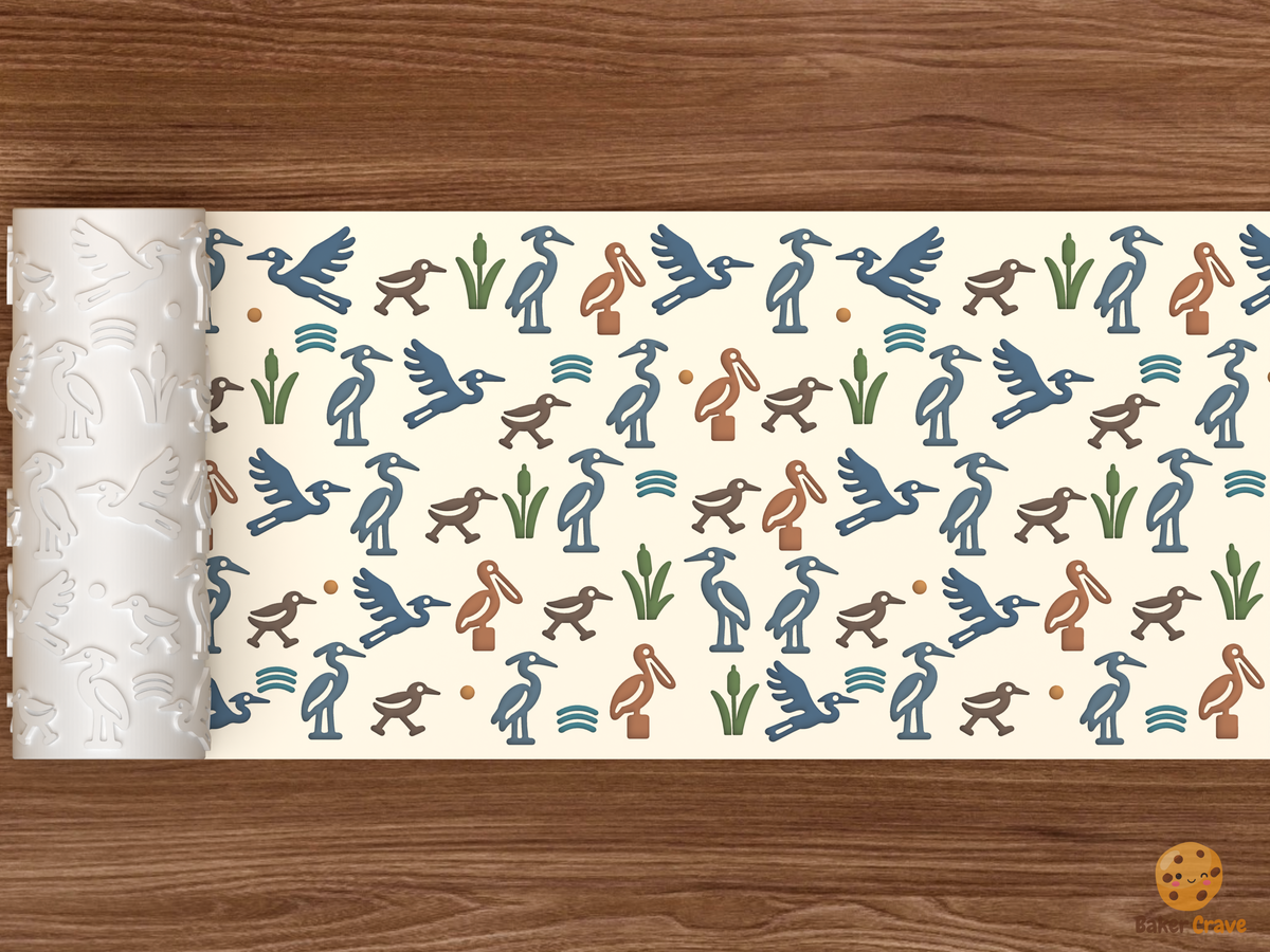 Coastal Wading Birds Textured Roller STL File