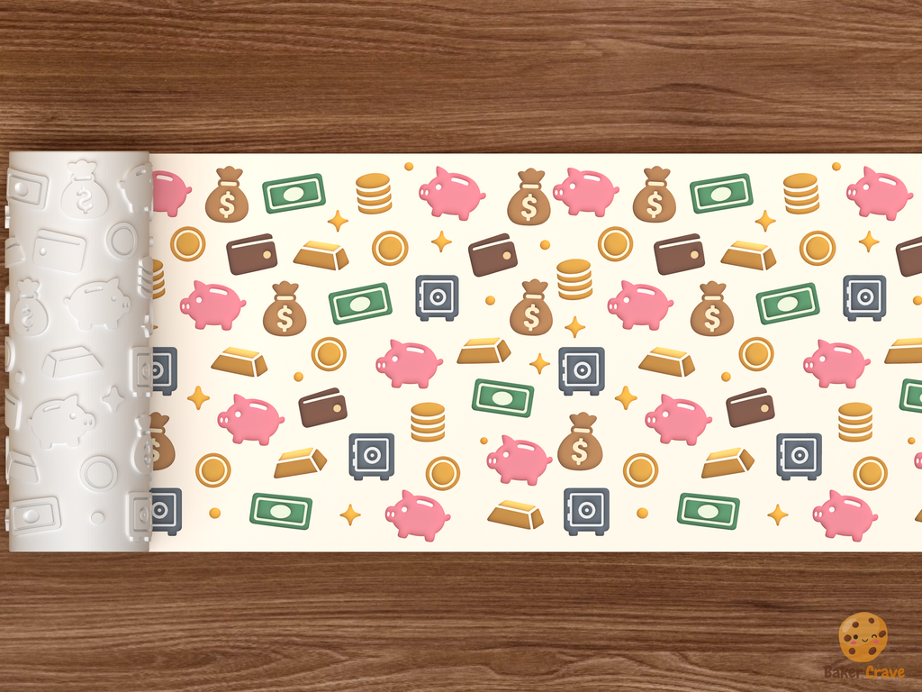 Money Piggy Bank Savings Textured Roller STL File