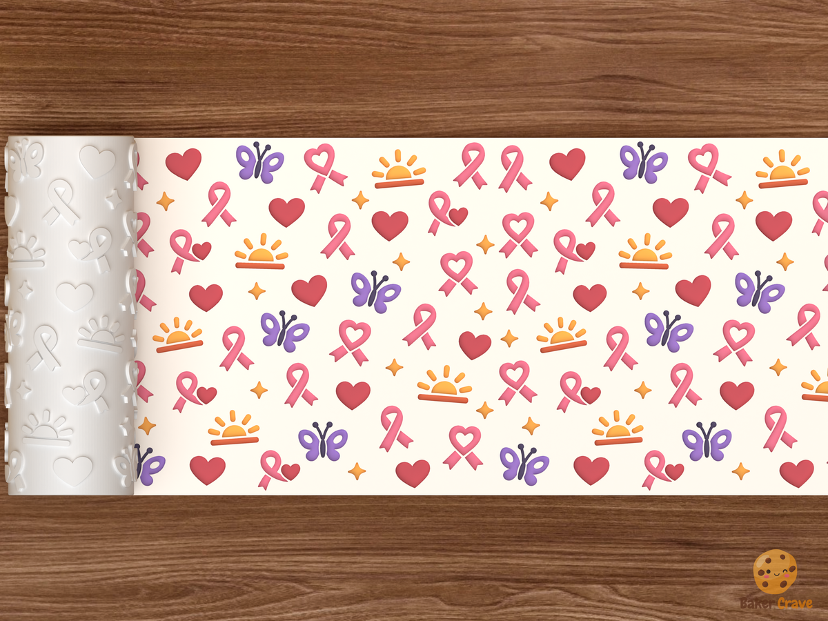 Awareness Ribbon Hope Textured Roller STL File