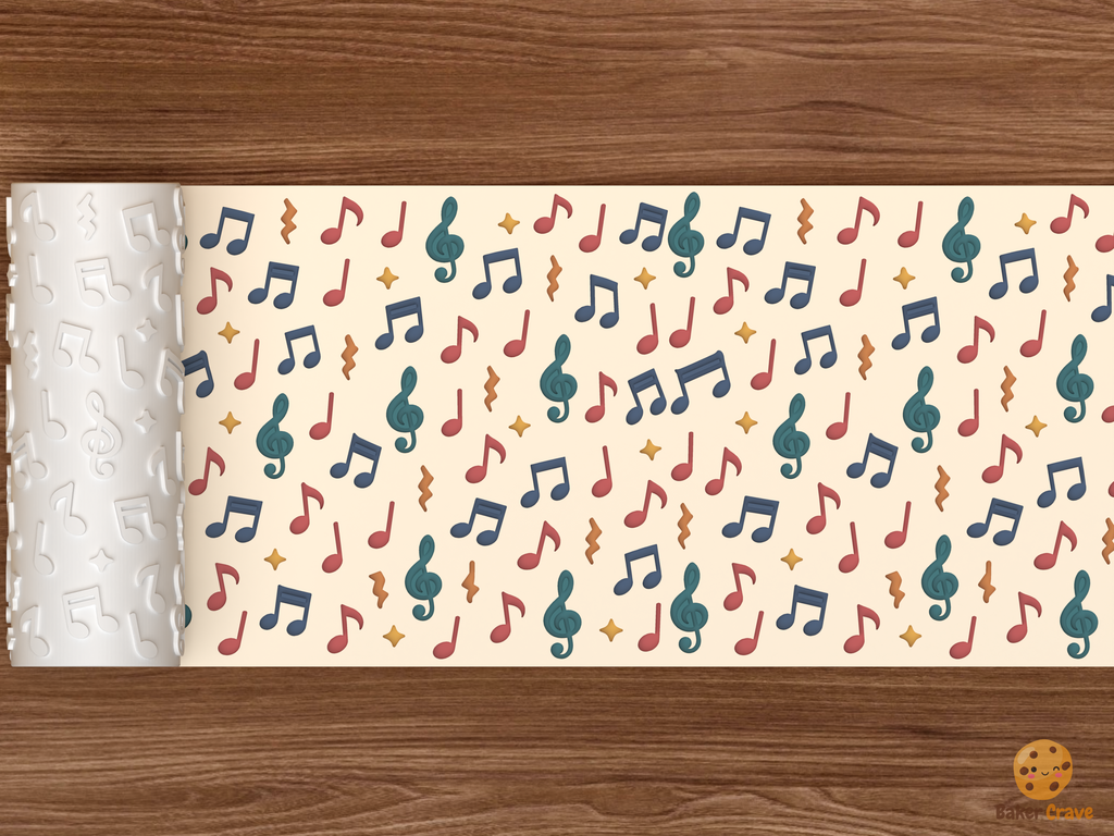 Music Notes Clefs Textured Roller STL File