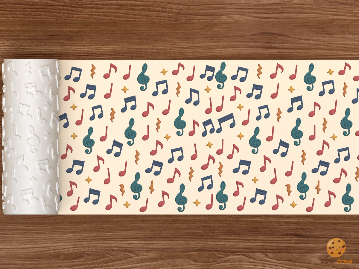 Music Notes Clefs Textured Roller