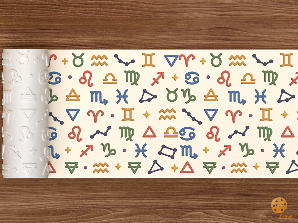 Zodiac Signs Textured Roller STL File
