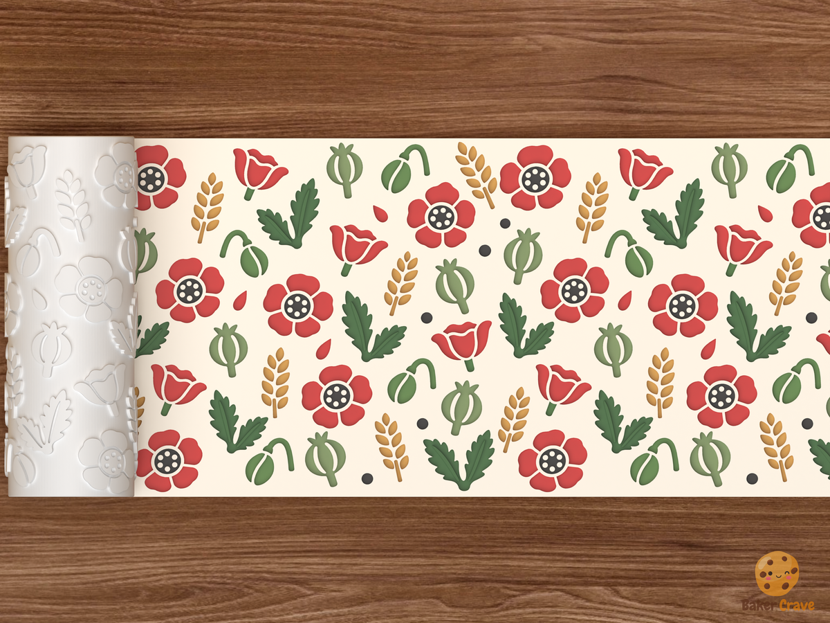 Poppy Blossom Remembrance Textured Roller