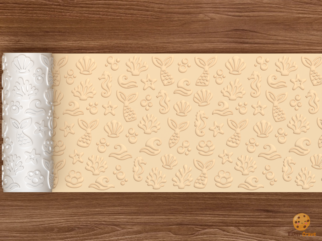Mermaid Lagoon Textured Roller STL File