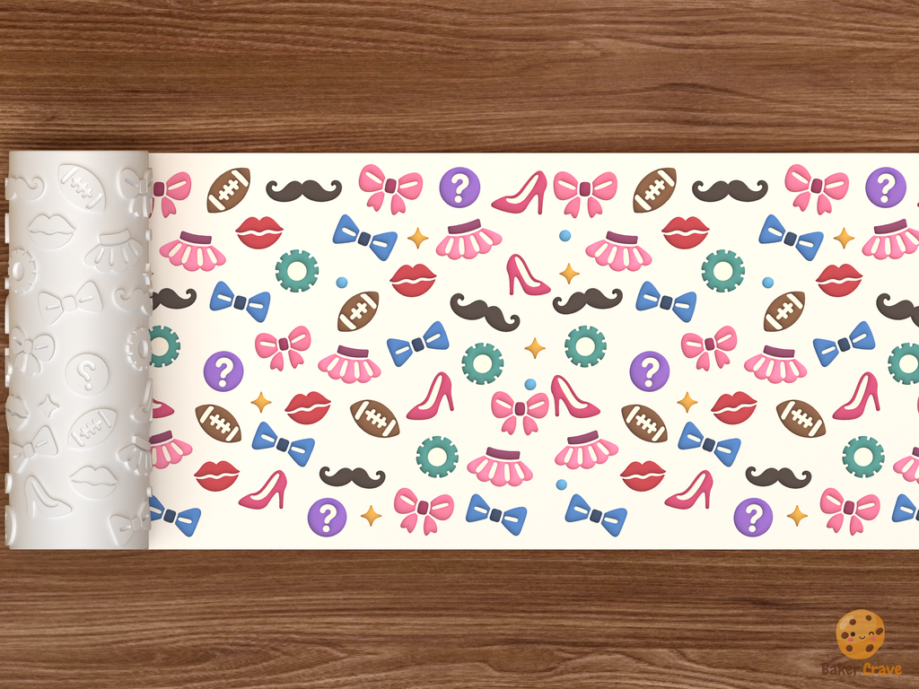 Gender Reveal Bows Or Bowties Textured Roller STL File