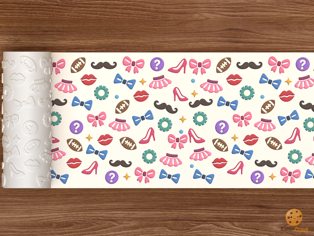 Gender Reveal Bows Or Bowties Textured Roller