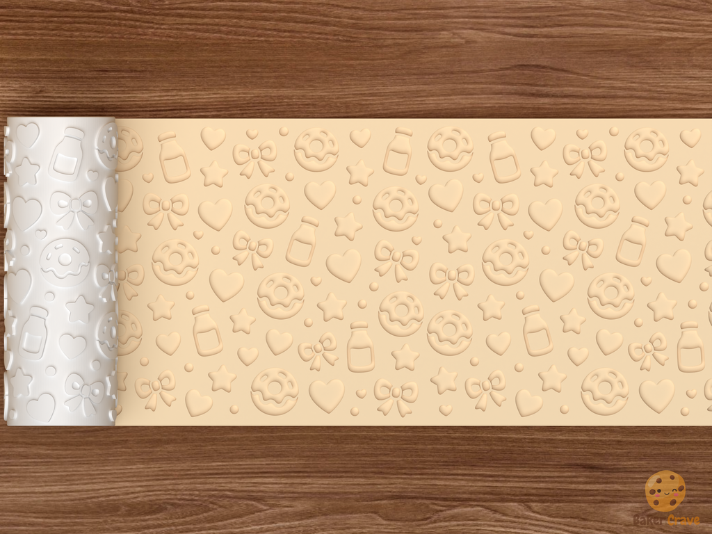 Sweet Treats Textured Roller STL File - 02 wide shot deboss