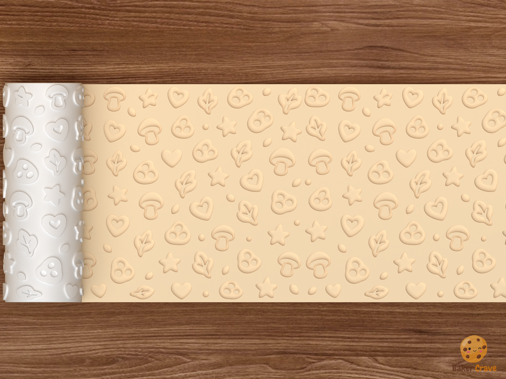 Fawn Forest Textured Roller STL File - 02 wide shot deboss