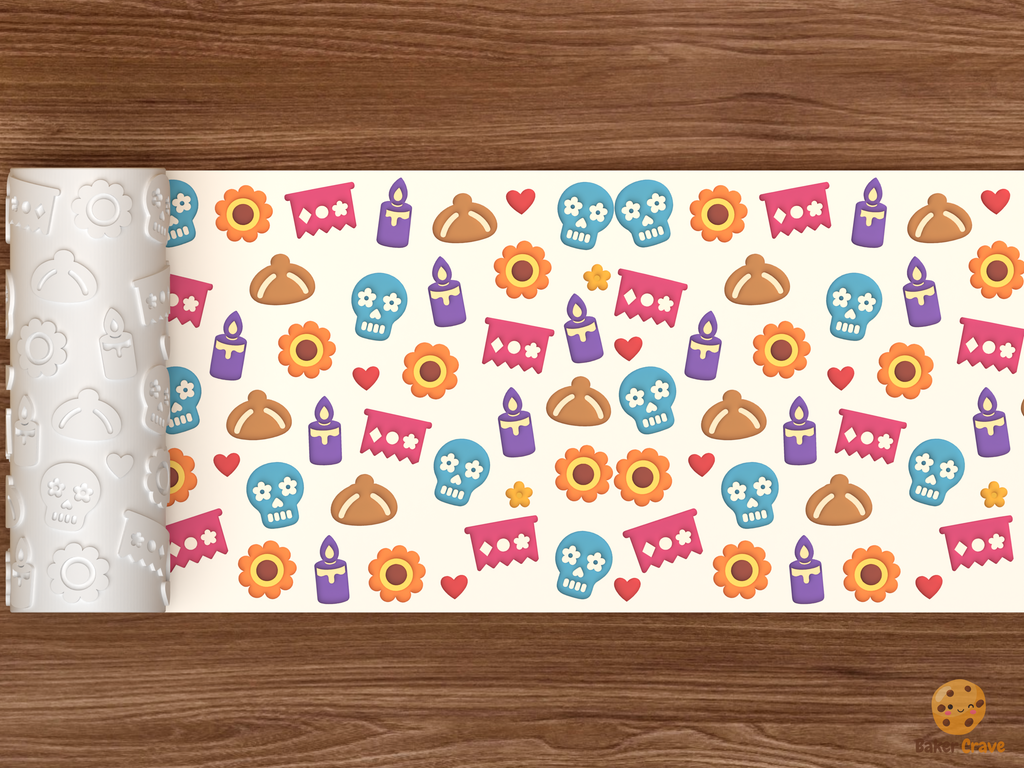 Day of the Dead Calavera Textured Roller STL File