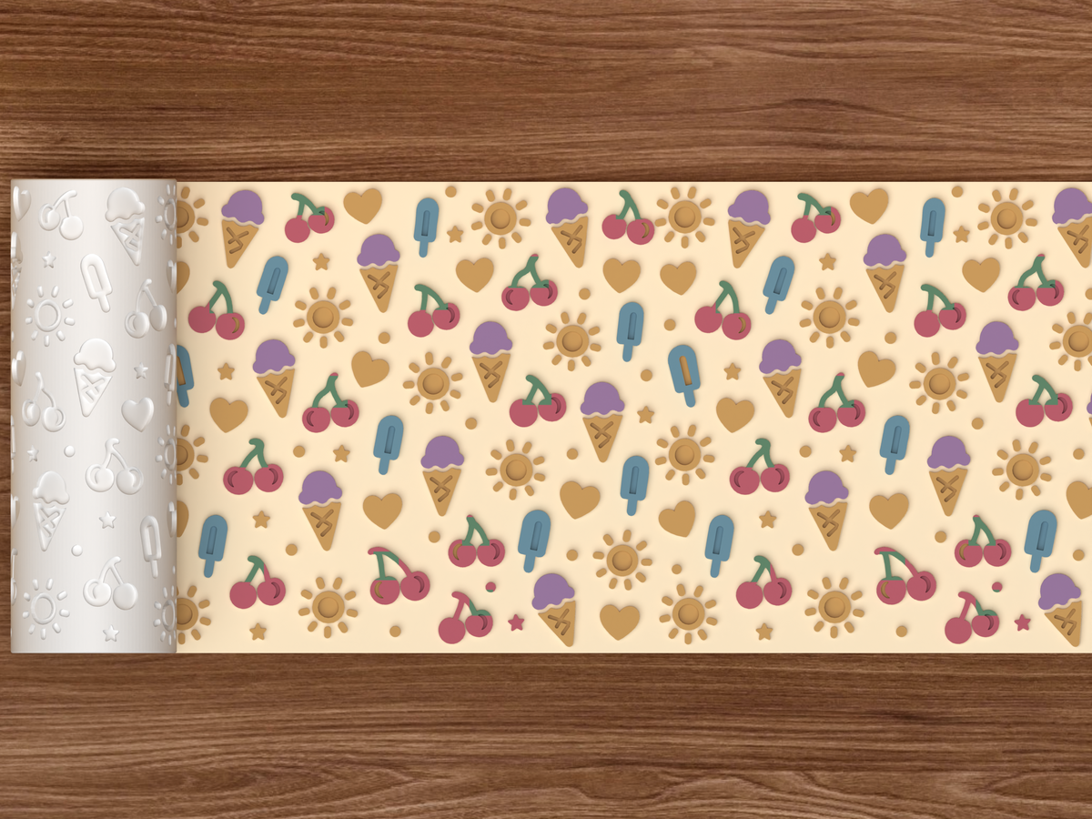 Summer Treats Textured Roller - 02 wide shot emboss colored