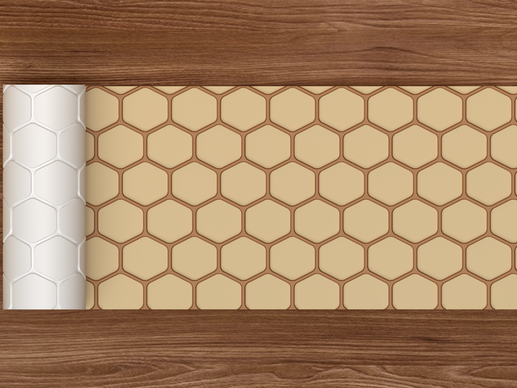 Honeycomb Hexagon Textured Roller STL File - 02 wide shot emboss colored