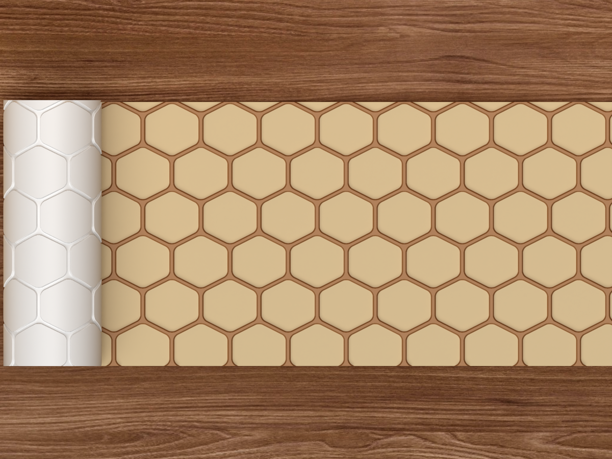 Honeycomb Hexagon Textured Roller STL File - 02 wide shot emboss colored