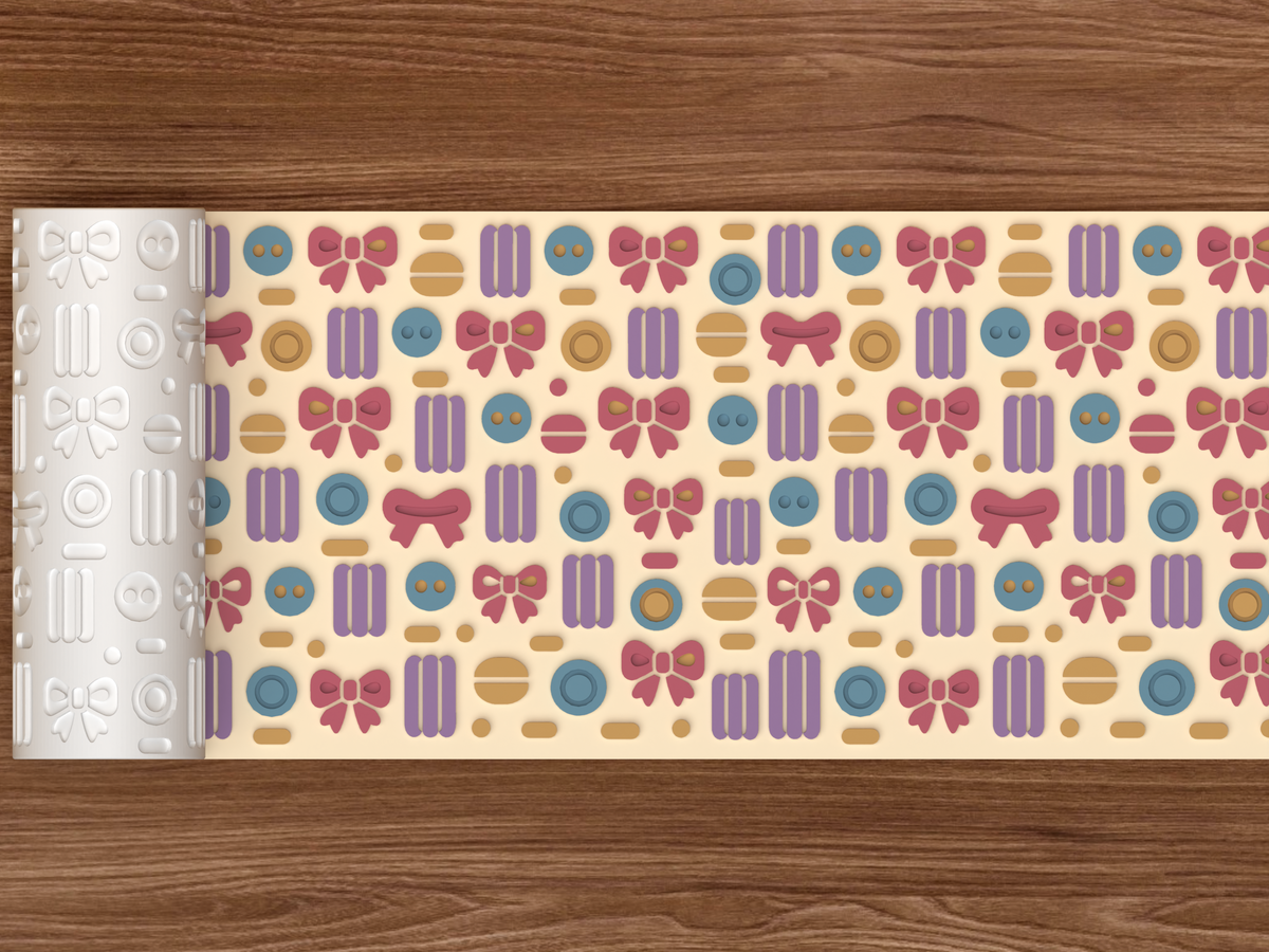 Sewing Notions Textured Roller - 02 wide shot emboss colored
