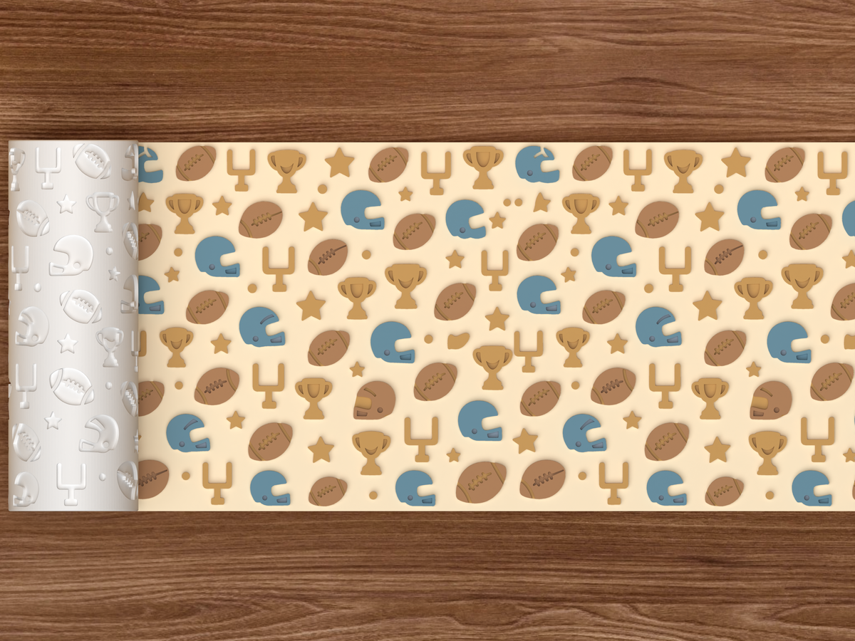American Football Game Day Textured Roller - 02 wide shot emboss colored