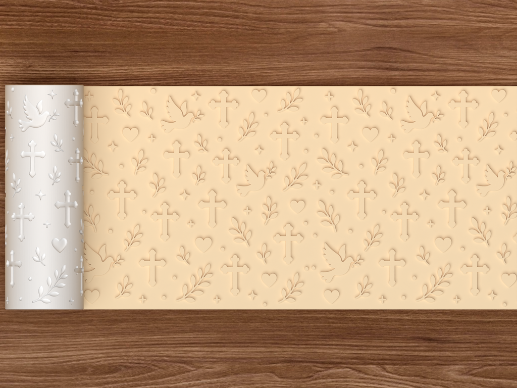 Faith & Dove Textured Roller STL File - 02 wide shot emboss
