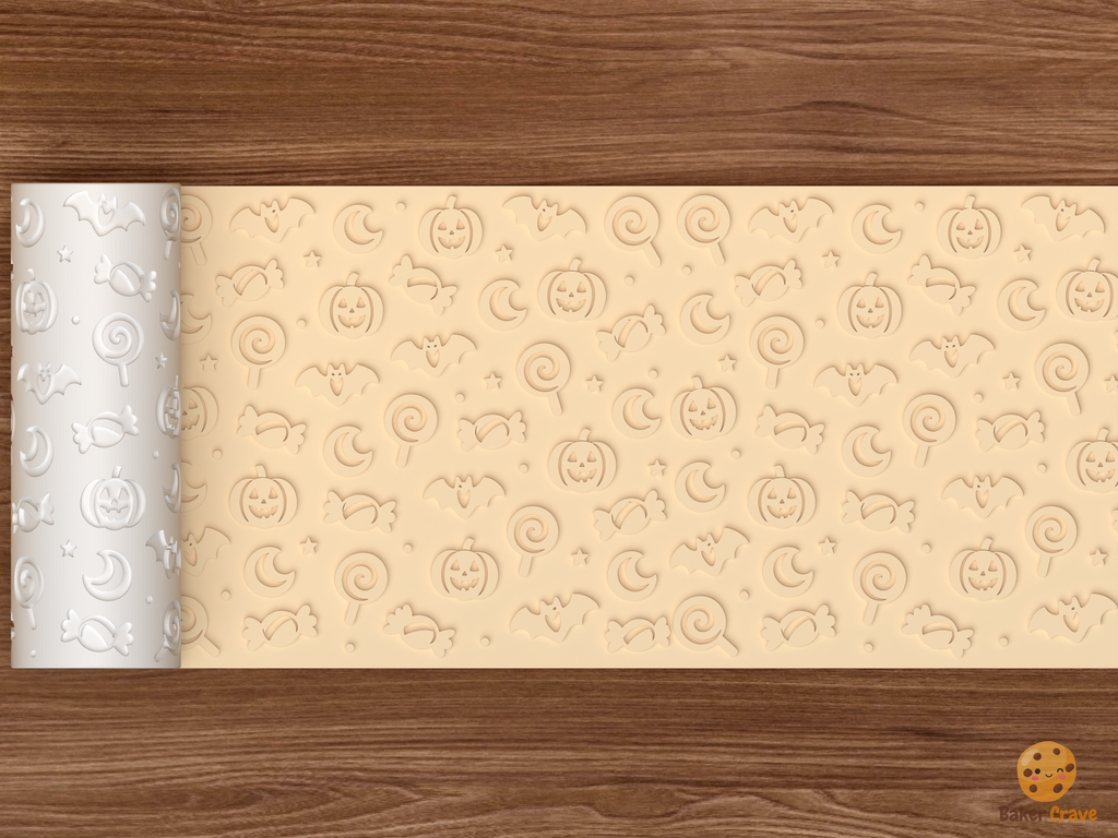 Haunted Lollipop Swirl Textured Roller STL File - 02 wide shot emboss