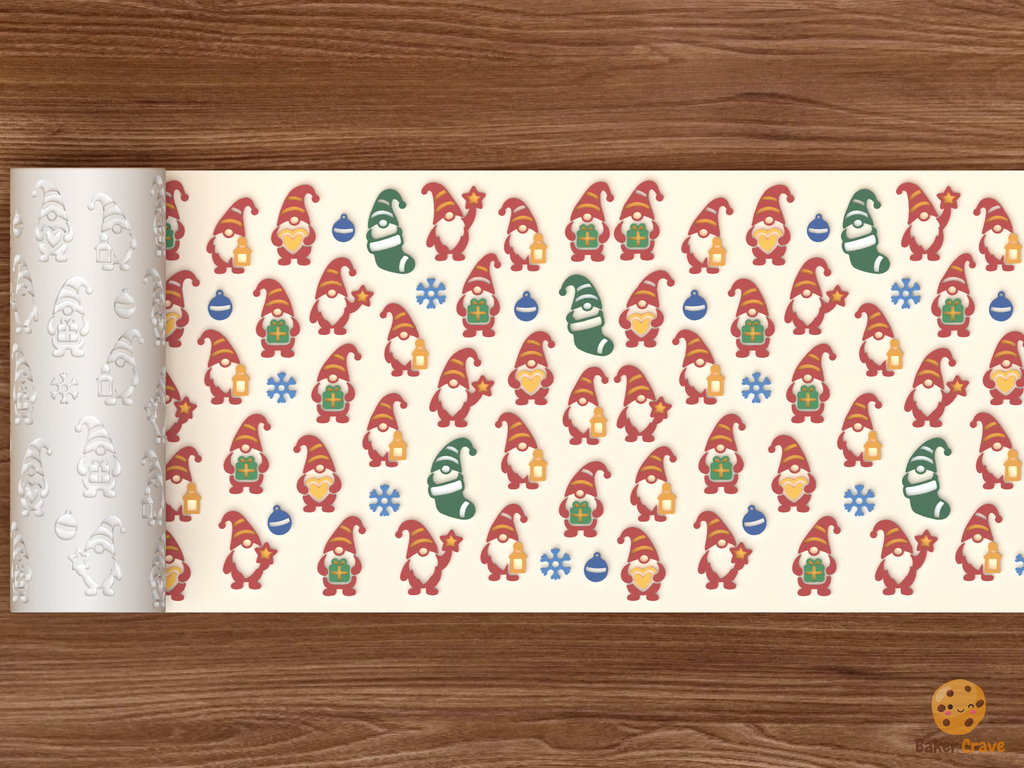 Holiday Gnome Friends Textured Roller STL File
