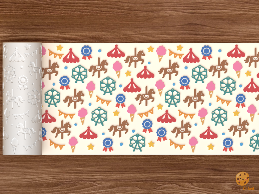 Carousel Fairground Rides Textured Roller STL File