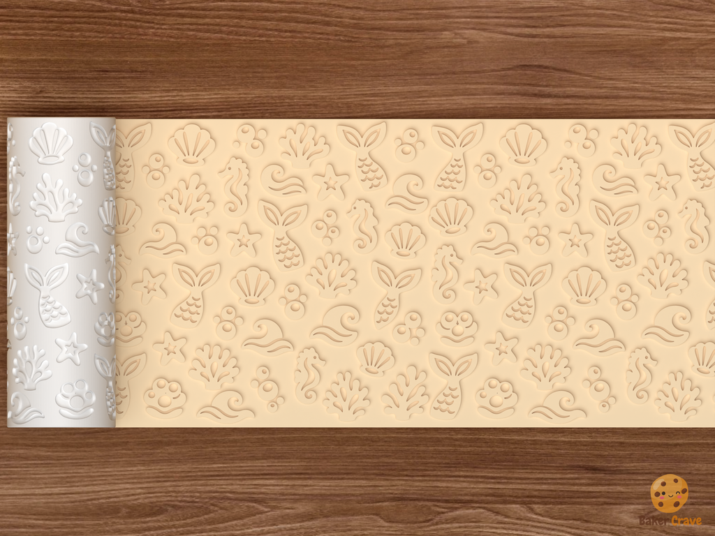 Mermaid Lagoon Textured Roller STL File
