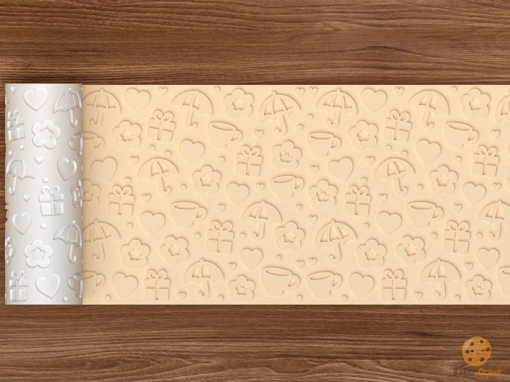 Cozy Rainy Day Textured Roller STL File - 02 wide shot emboss