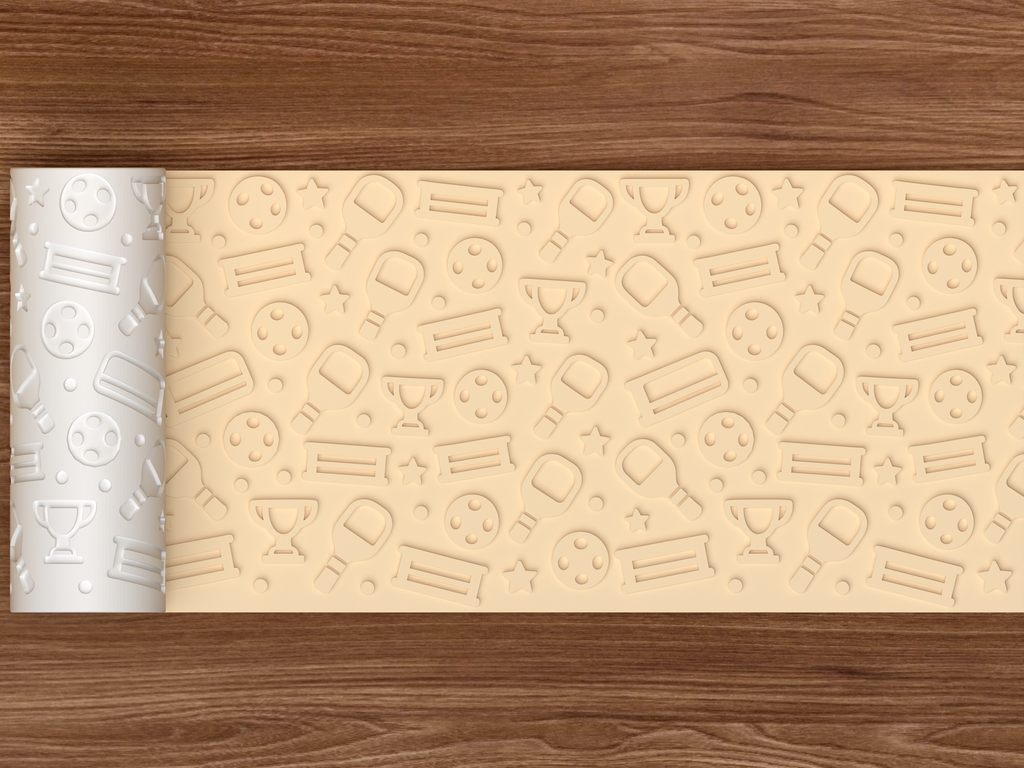 Pickleball Awards Textured Roller STL File - 02 wide shot emboss