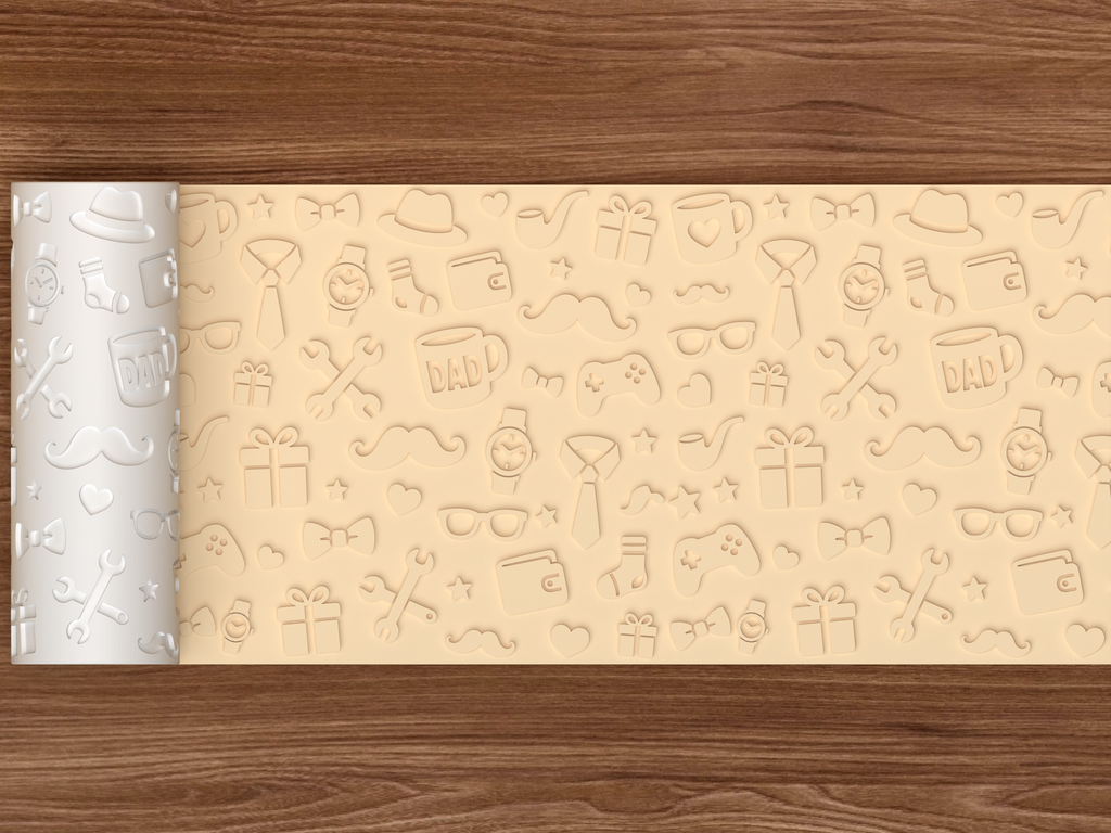 Father’s Day Dad Textured Roller STL File - 02 wide shot emboss