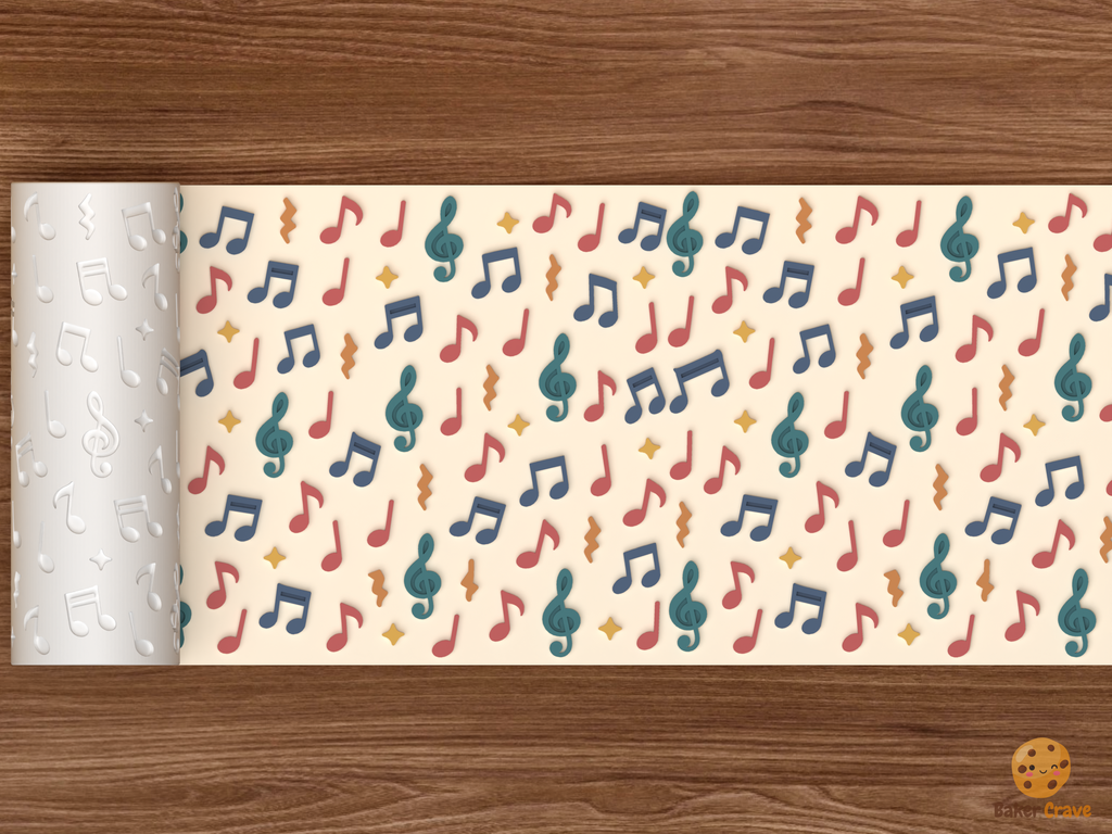 Music Notes Clefs Textured Roller STL File