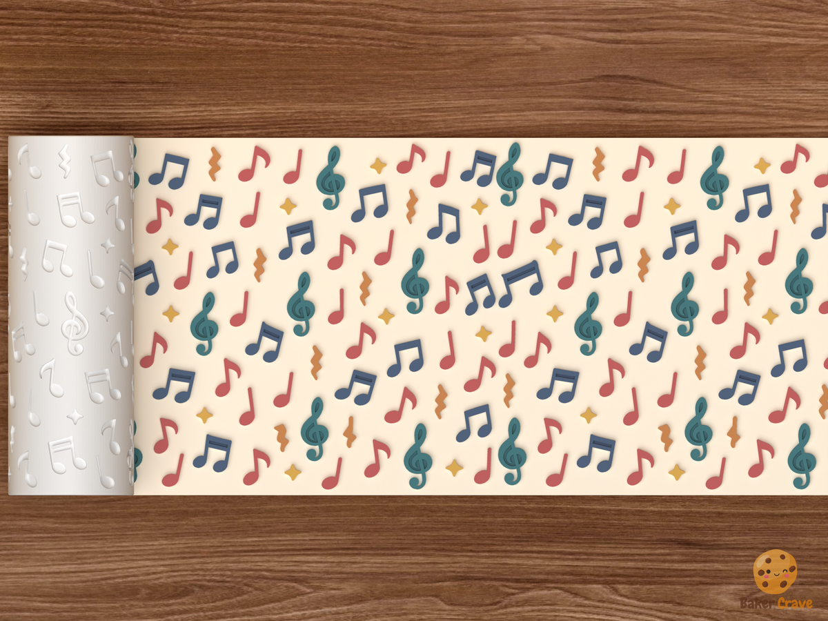 Music Notes Clefs Textured Roller