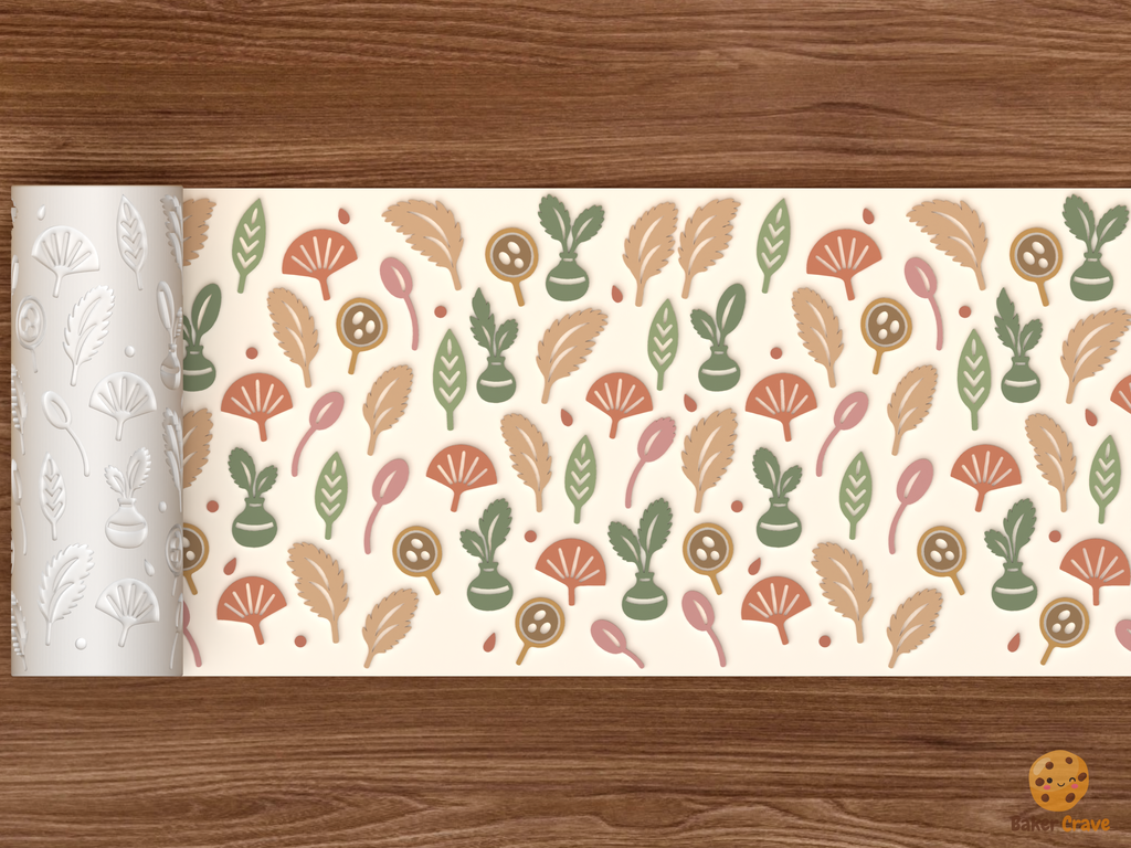 Boho Pampas Dried Florals Textured Roller STL File