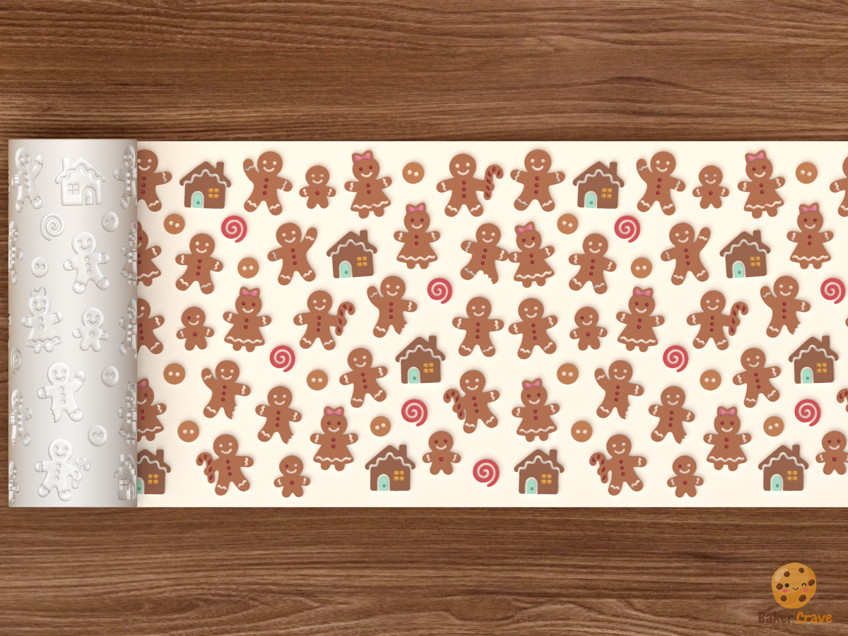 Gingerbread People Family Textured Roller