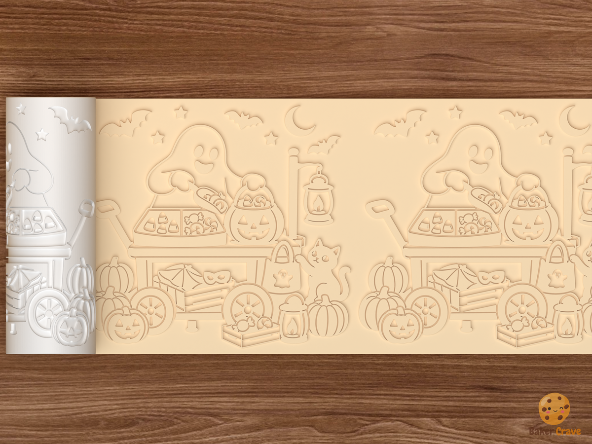 Trick Or Treat Supply Cart Textured Roller STL File