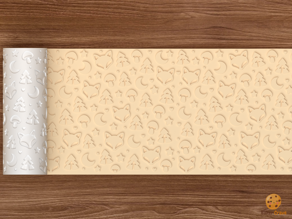 Fox Woodland Textured Roller STL File - 02 wide shot emboss