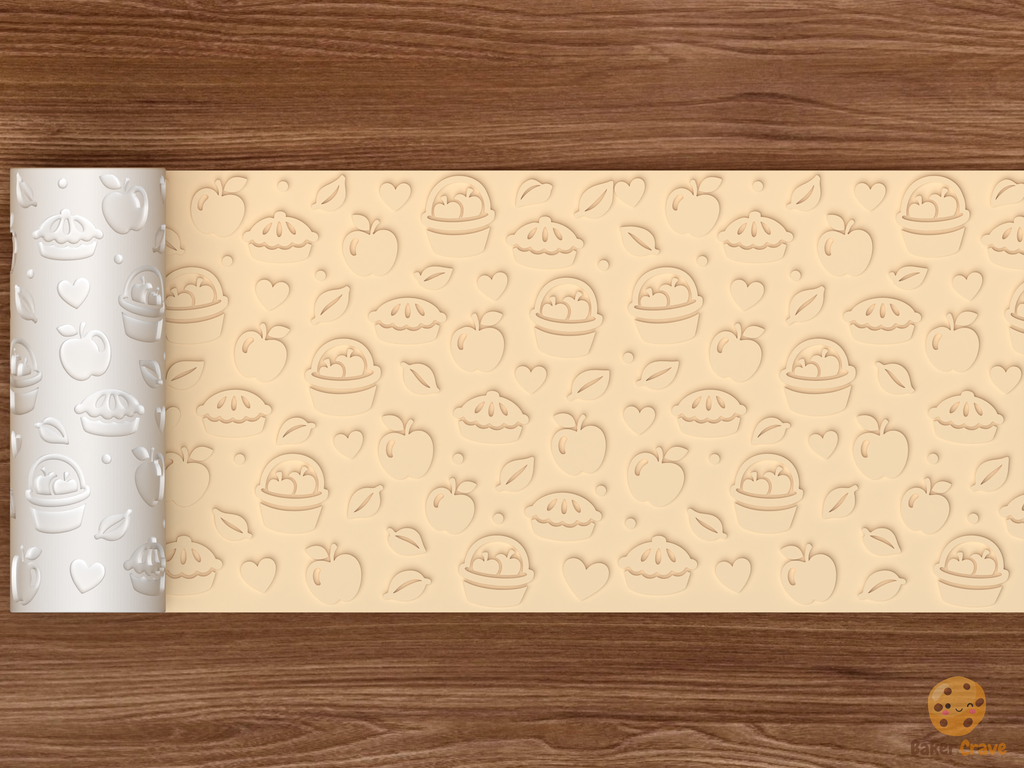 Apple Pie Orchard Textured Roller STL File - 02 wide shot emboss